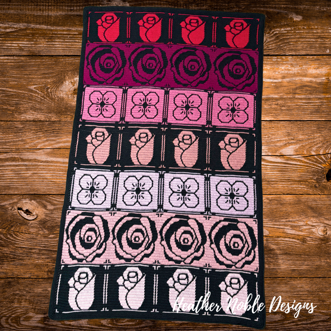 Flower Power – Mosaic Crochet Blanket Pattern (PDF Pattern)