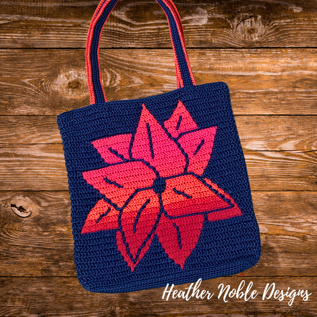 Poinsettia Tote - Mosaic Crochet Pattern (PDF Pattern)