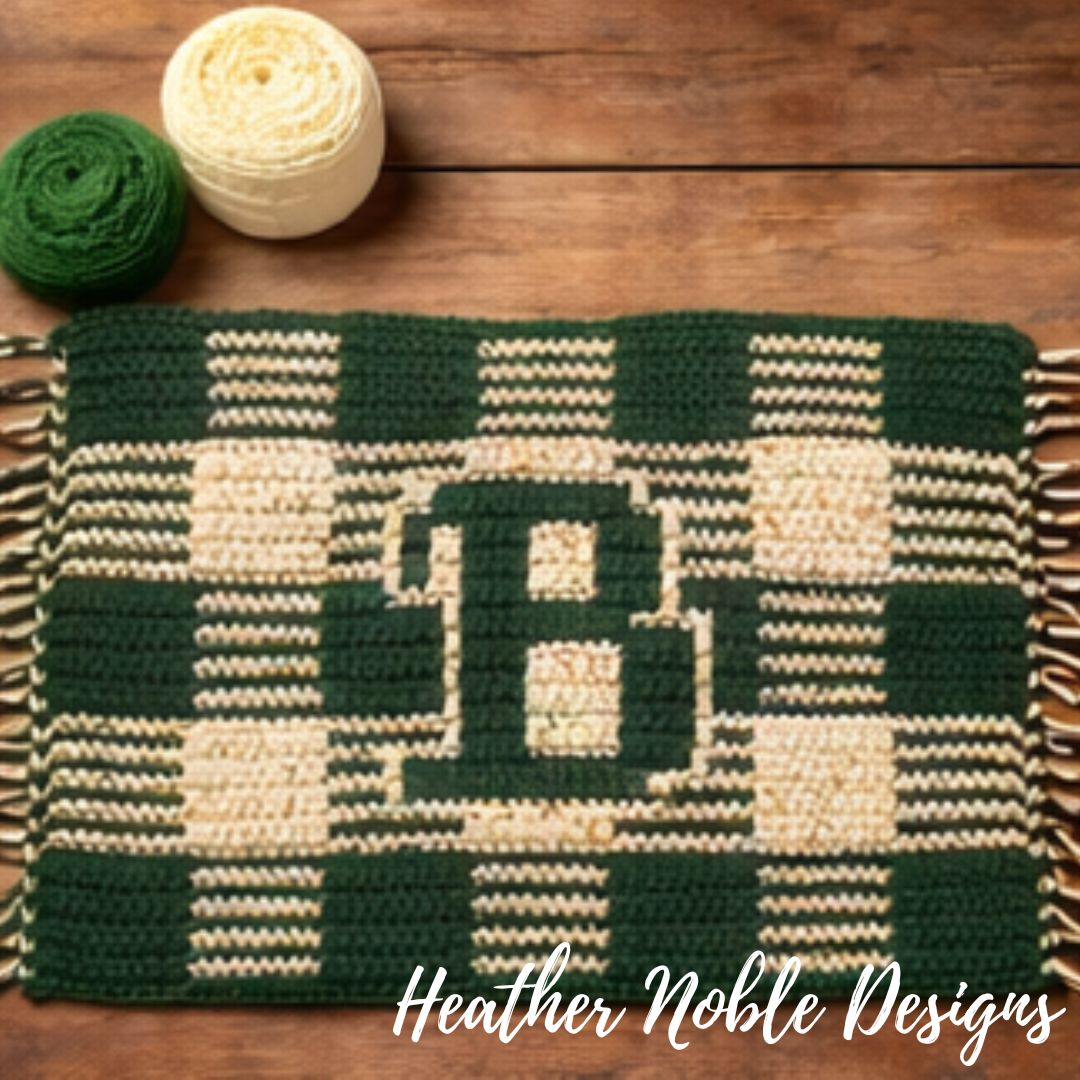 Monogram "B" Placemat - Mosaic Crochet Pattern (PDF Pattern)