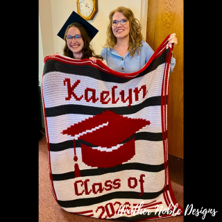 Graduation - Mosaic Crochet Blanket Pattern, Customizable Name & Date (PDF Pattern)