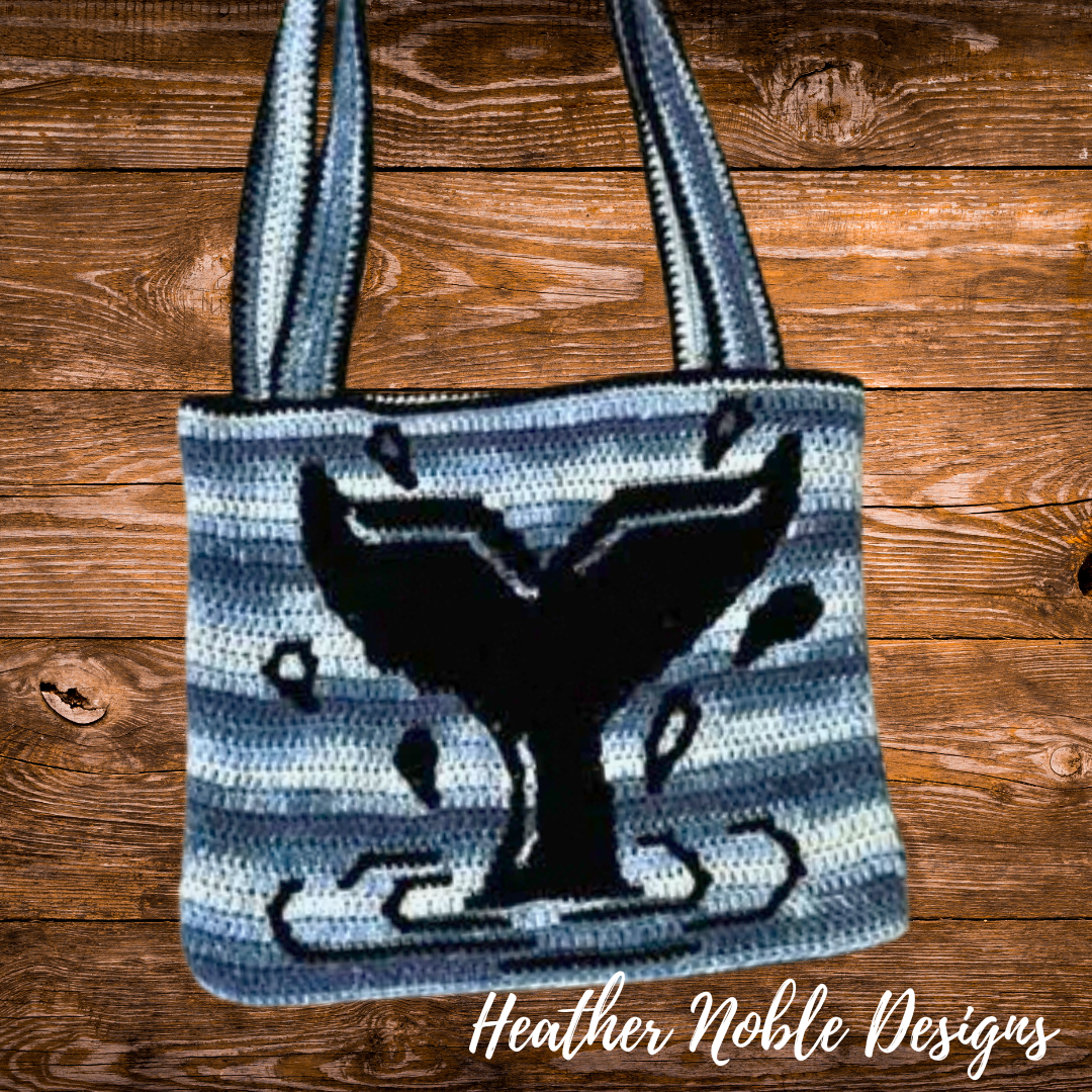 Whale Tail Tote - Mosaic Crochet Pattern (PDF Pattern)