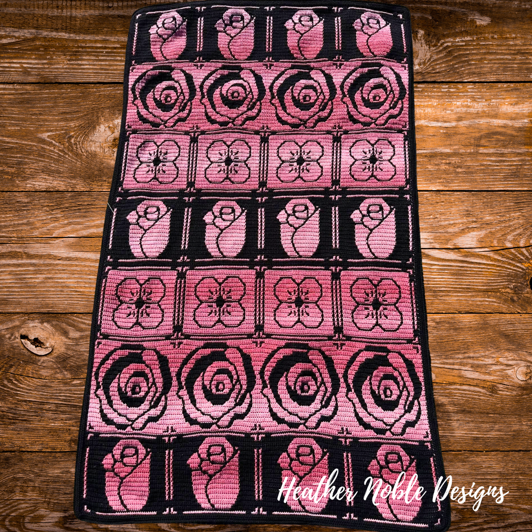 Flower Power – Mosaic Crochet Blanket Pattern (PDF Pattern)