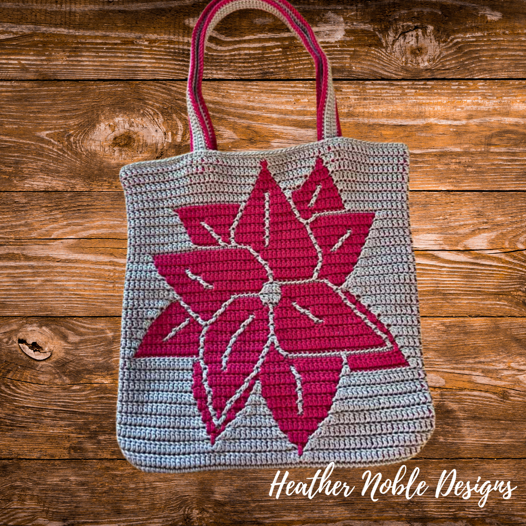Poinsettia Tote - Mosaic Crochet Pattern (PDF Pattern)