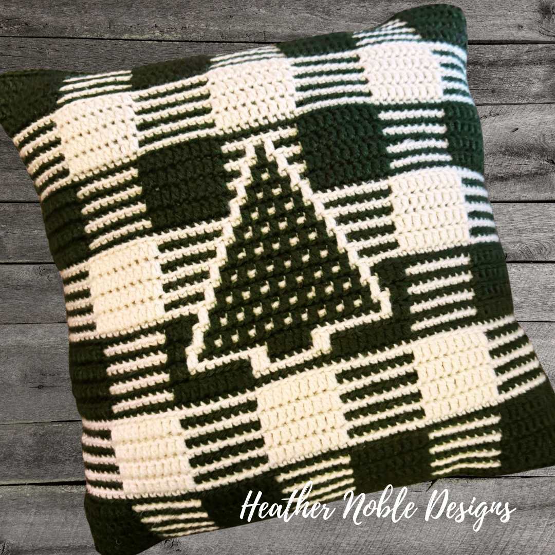 Christmas Tree Pillow – Mosaic Crochet Pattern (PDF Pattern)