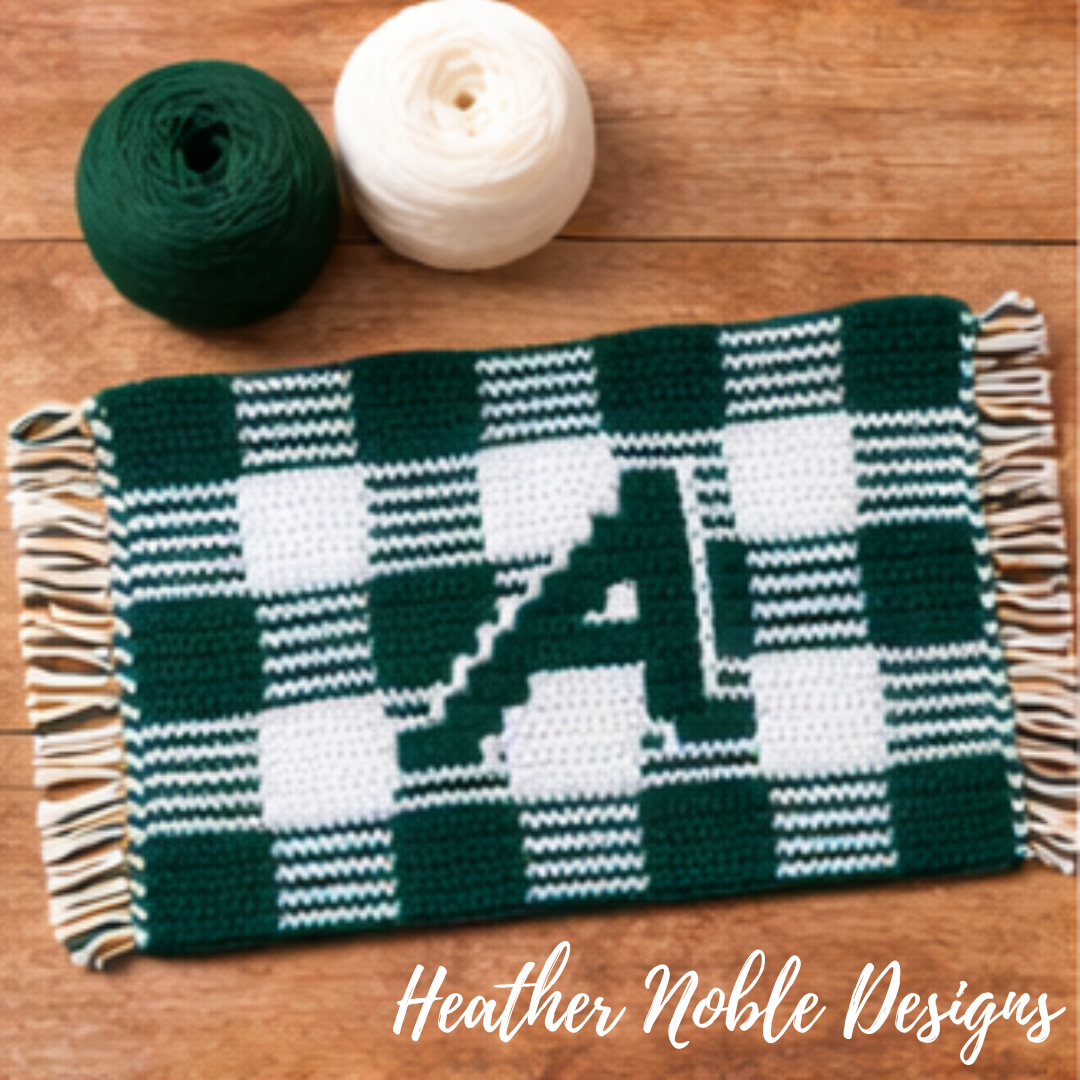 Monogram "A" Placemat - Mosaic Crochet Pattern (PDF Pattern)