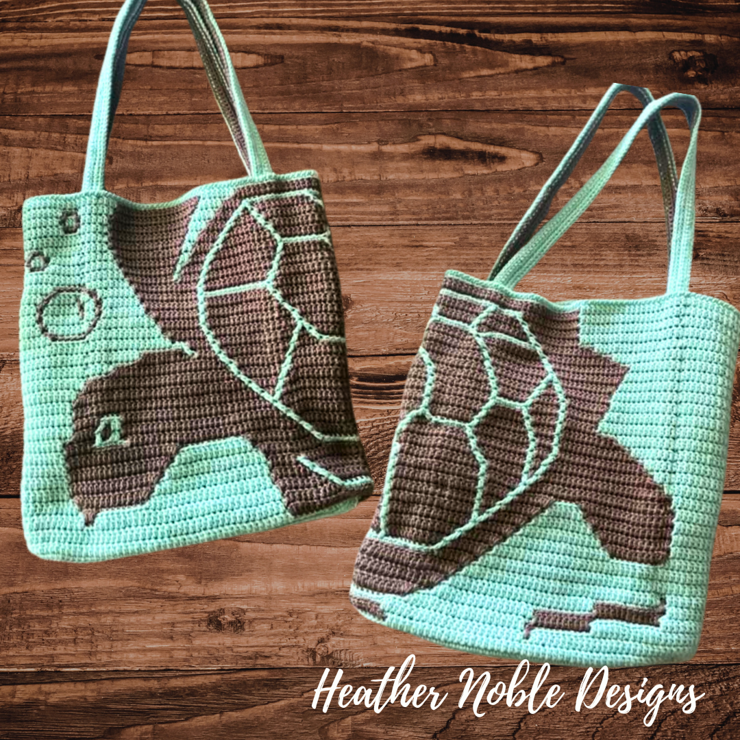 Sea Turtle Tote - Mosaic Crochet Pattern (PDF Pattern)