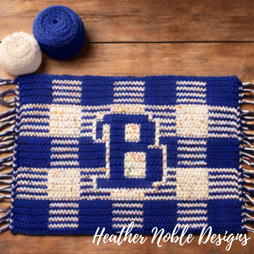 Monogram "B" Placemat - Mosaic Crochet Pattern (PDF Pattern)