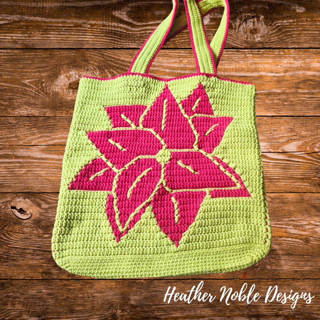 Poinsettia Tote - Mosaic Crochet Pattern (PDF Pattern)