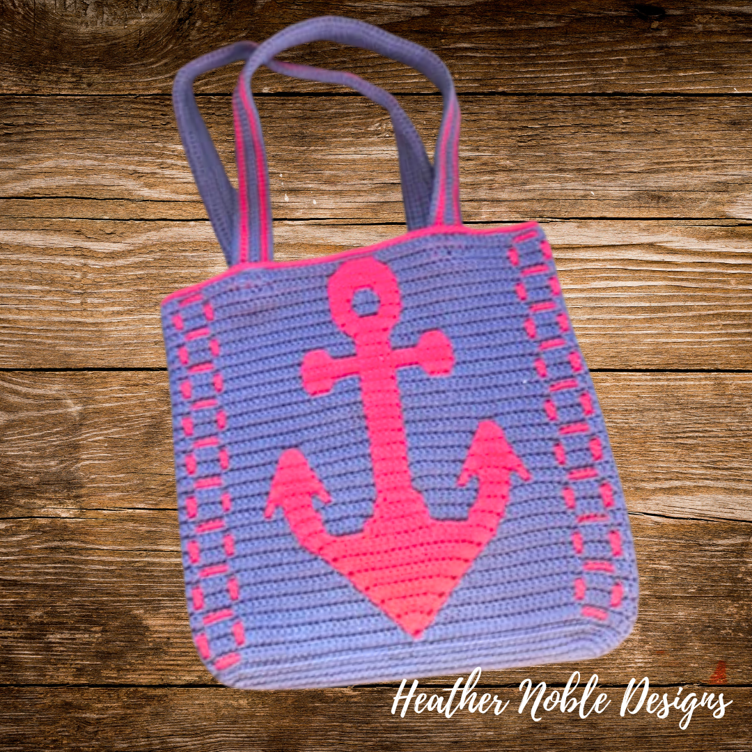 Anchors Away - Mosaic Crochet Tote Pattern (PDF Pattern)