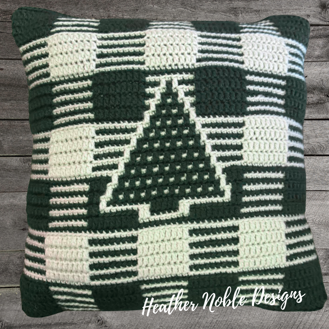 Christmas Tree Pillow – Mosaic Crochet Pattern (PDF Pattern)