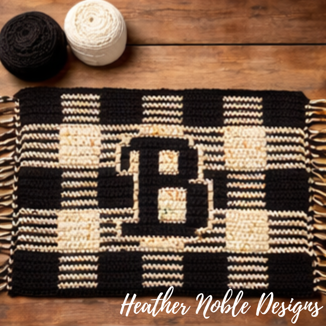 Monogram "B" Placemat - Mosaic Crochet Pattern (PDF Pattern)