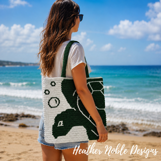 Sea Turtle Tote - Mosaic Crochet Pattern (PDF Pattern)