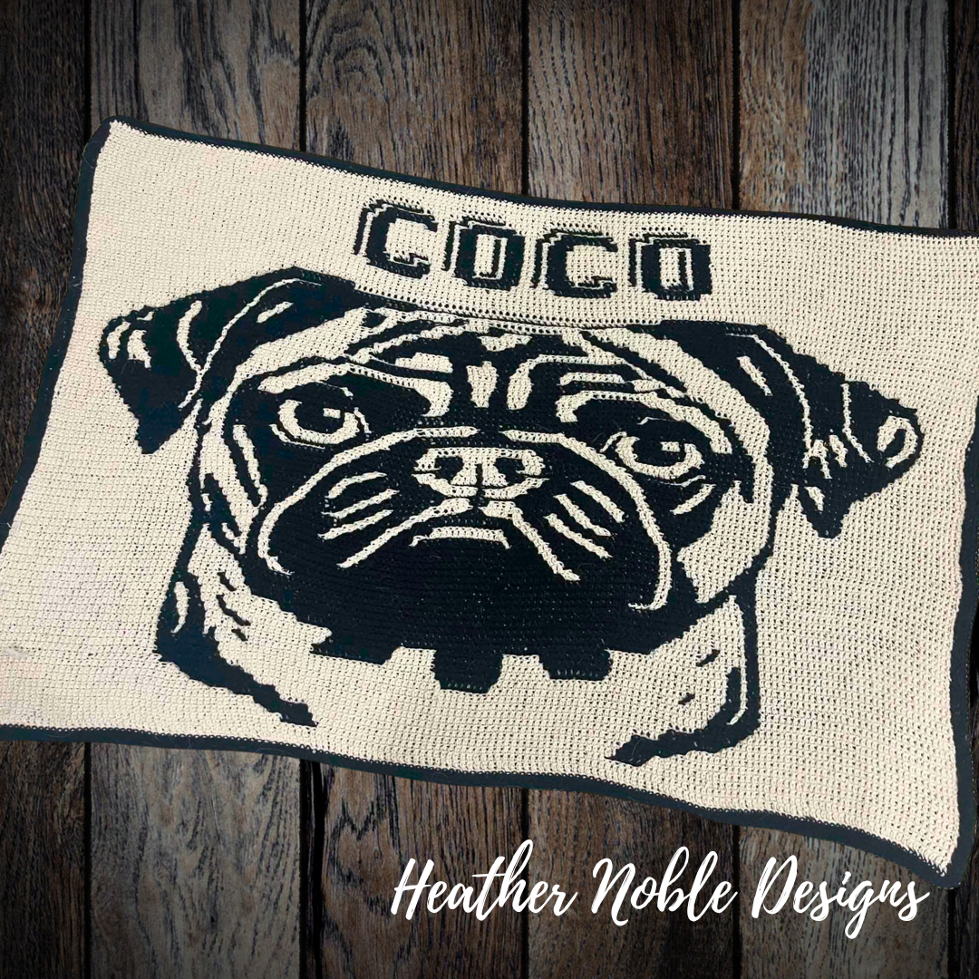 Pug – Mosaic Crochet Blanket Pattern (PDF Pattern)