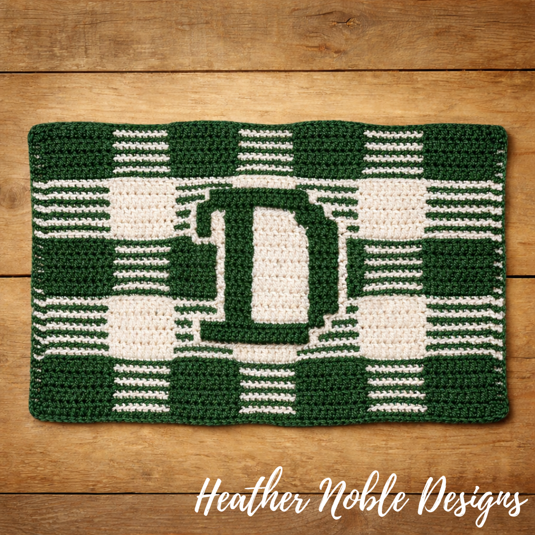 Monogram "D" Placemat - Mosaic Crochet Pattern (PDF Pattern)