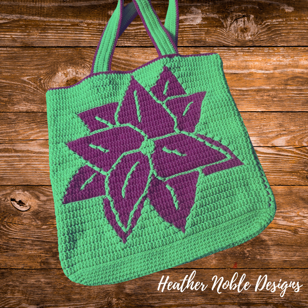 Poinsettia Tote - Mosaic Crochet Pattern (PDF Pattern)