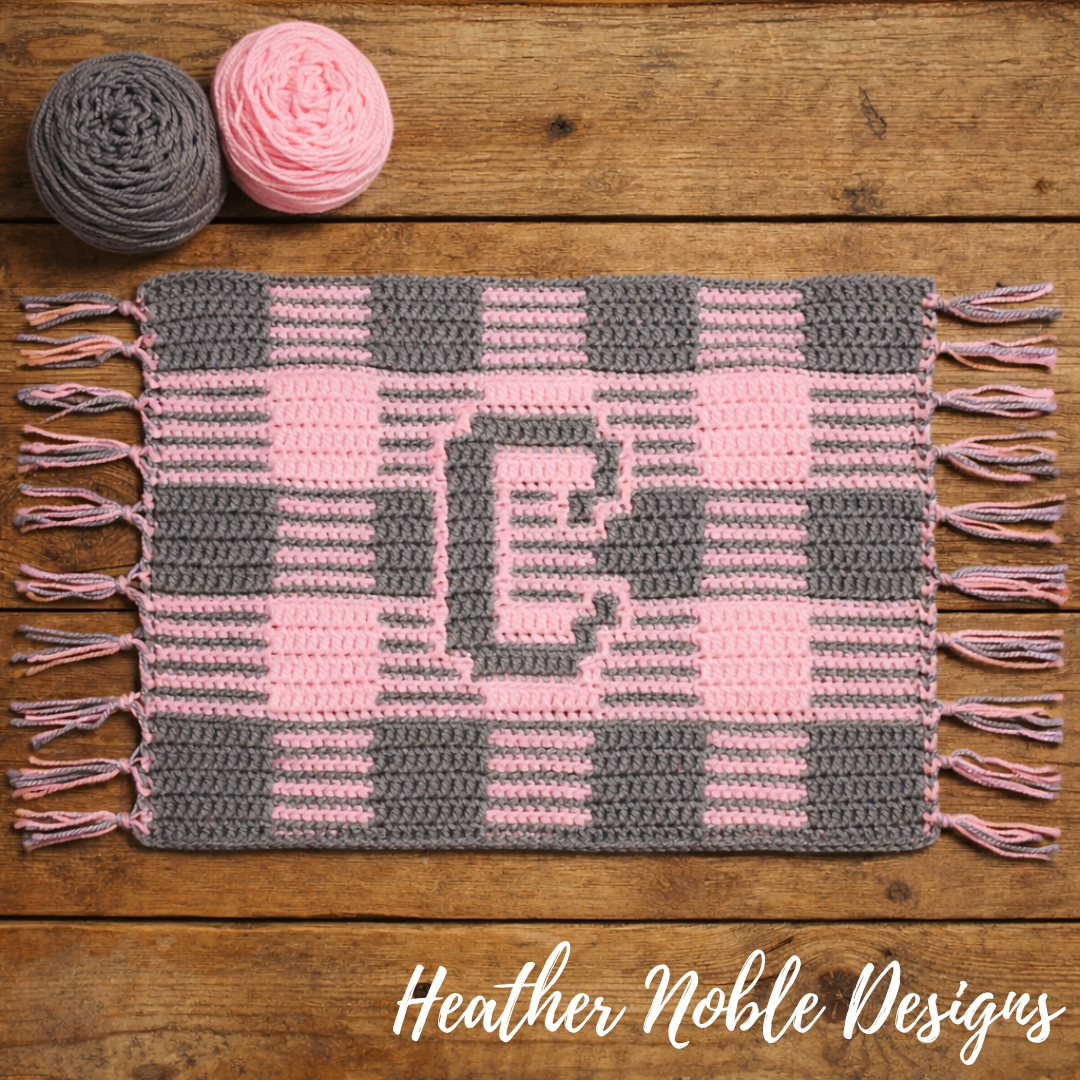 Monogram "C" Placemat - Mosaic Crochet Pattern (PDF Pattern)