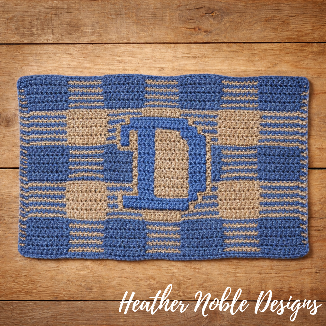 Monogram "D" Placemat - Mosaic Crochet Pattern (PDF Pattern)