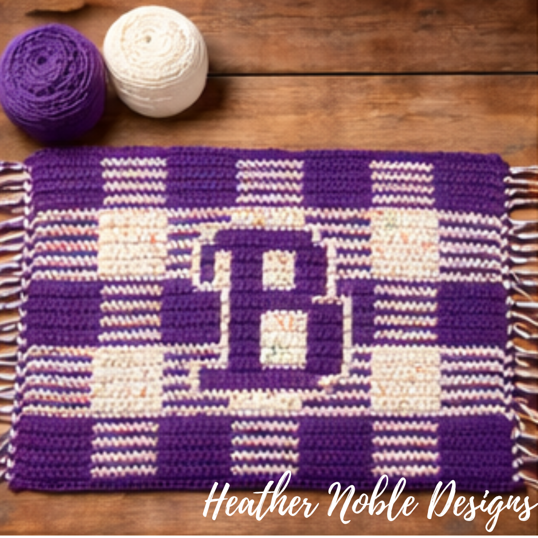 Monogram "B" Placemat - Mosaic Crochet Pattern (PDF Pattern)