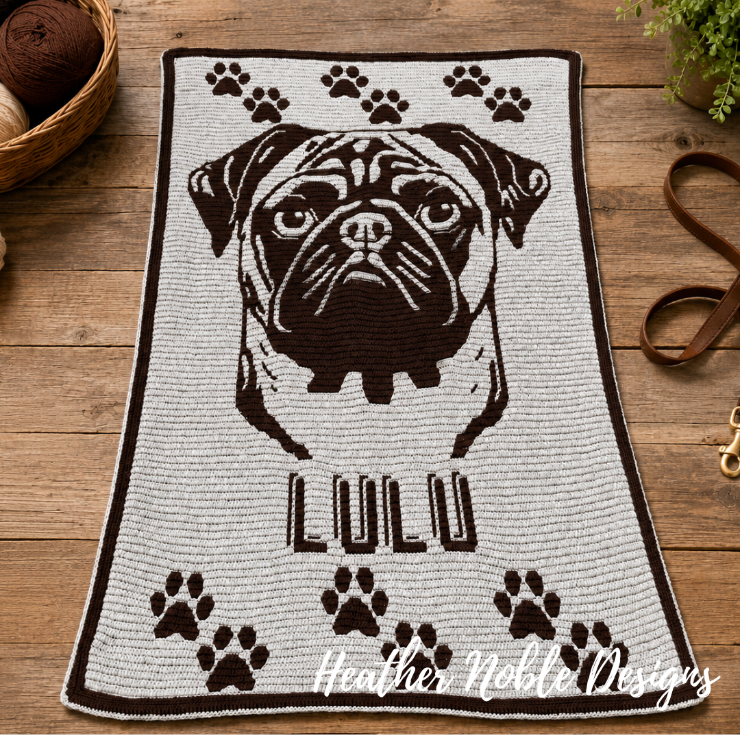 Pug – Mosaic Crochet Blanket Pattern (PDF Pattern)