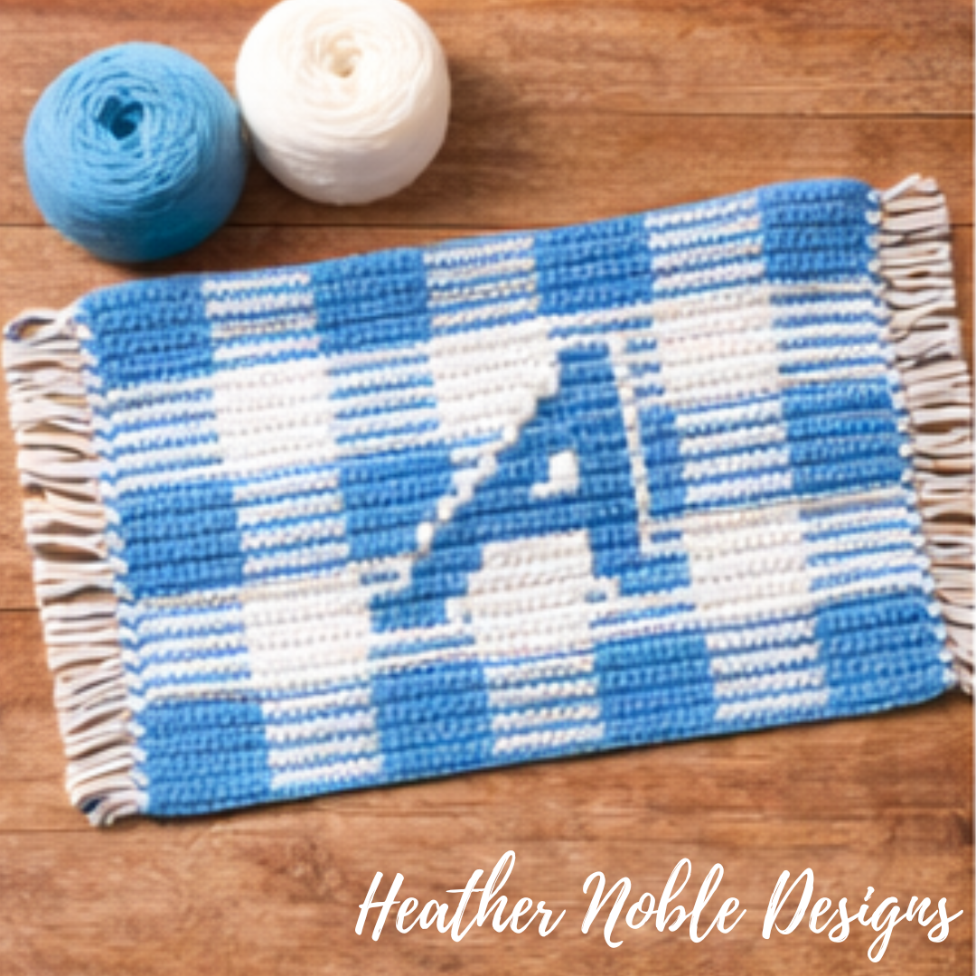 Monogram "A" Placemat - Mosaic Crochet Pattern (PDF Pattern)