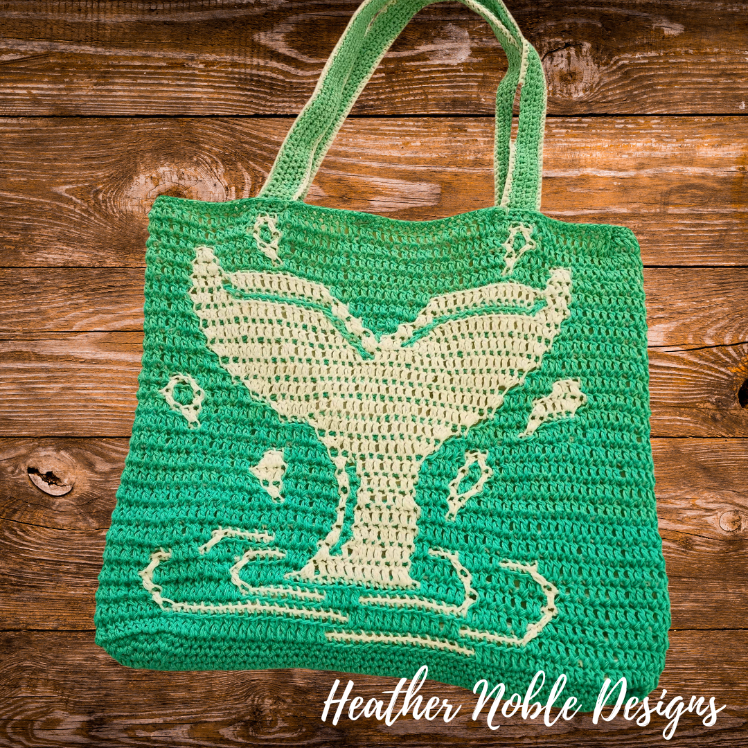 Whale Tail Tote - Mosaic Crochet Pattern (PDF Pattern)