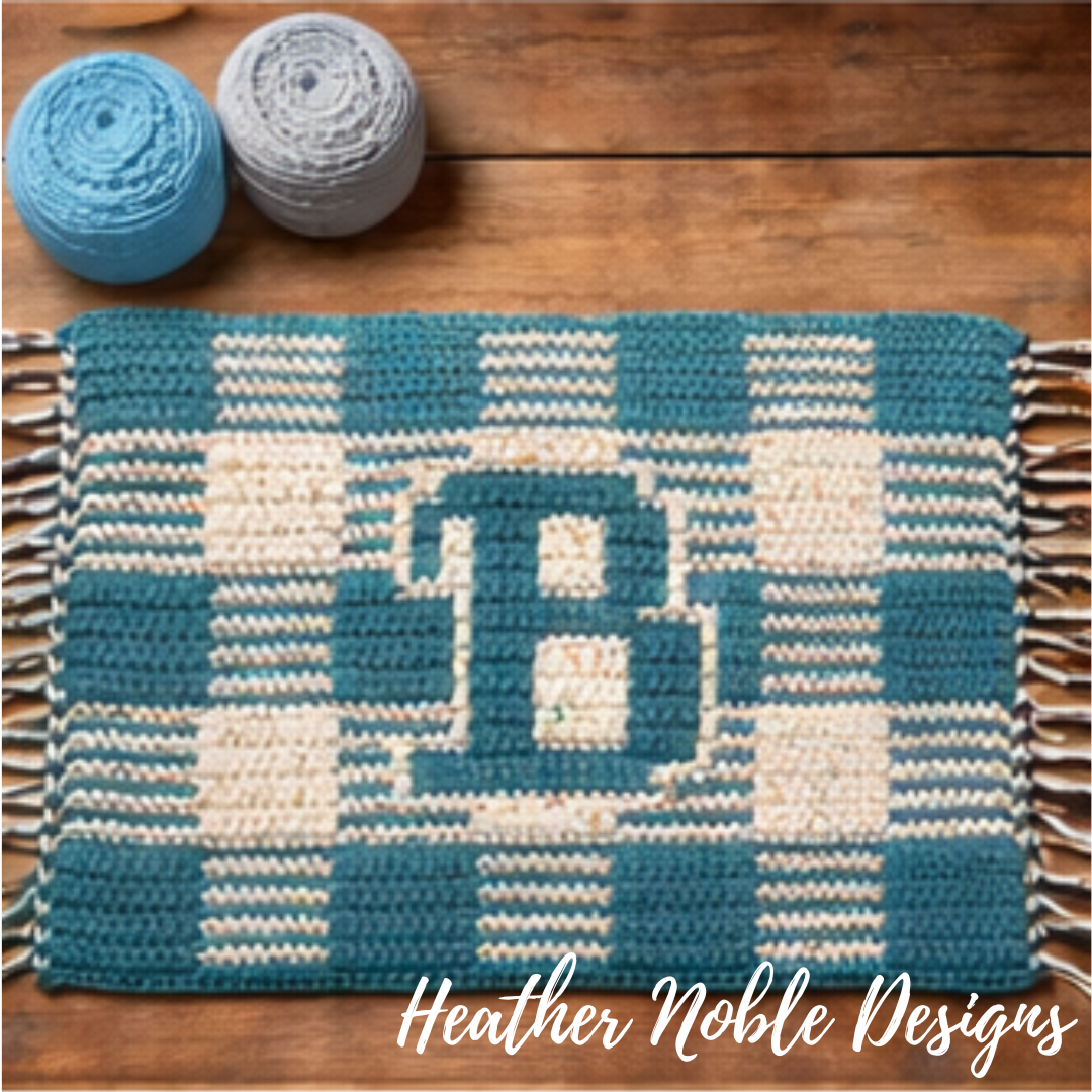 Monogram "B" Placemat - Mosaic Crochet Pattern (PDF Pattern)