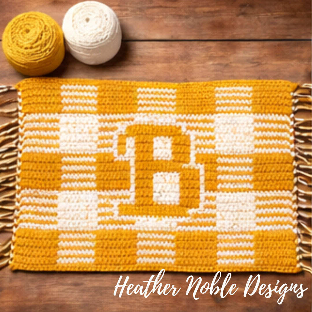Monogram "B" Placemat - Mosaic Crochet Pattern (PDF Pattern)