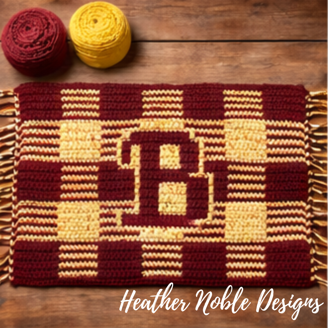 Monogram "B" Placemat - Mosaic Crochet Pattern (PDF Pattern)