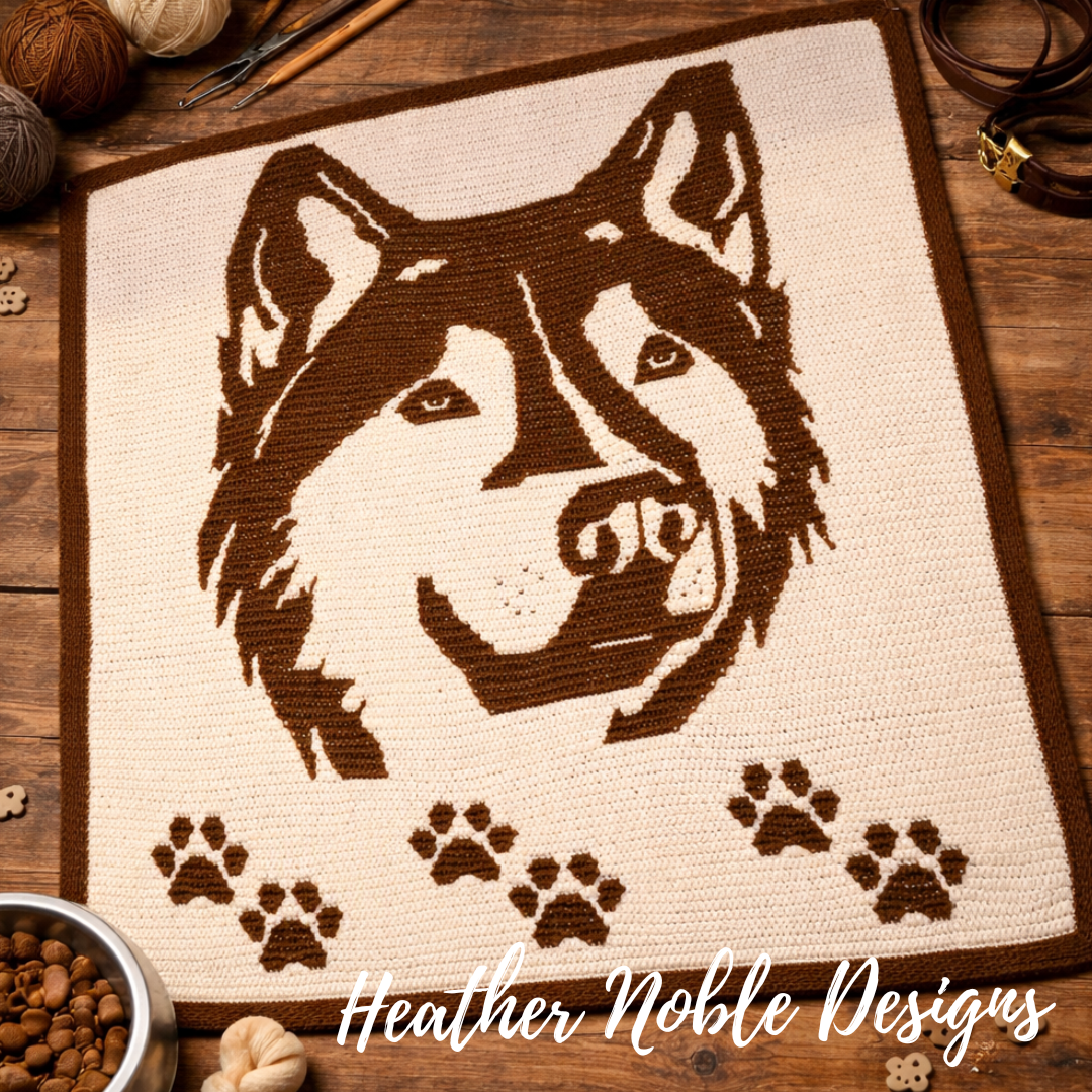 Akita, Mosaic Crochet Blanket Pattern (PDF Pattern)
