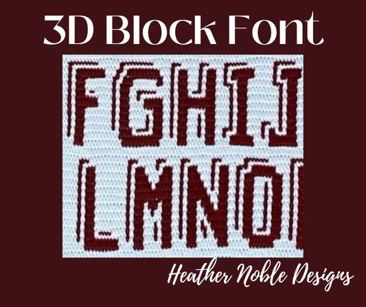 Mosaic Crochet Alphabet-3D Font