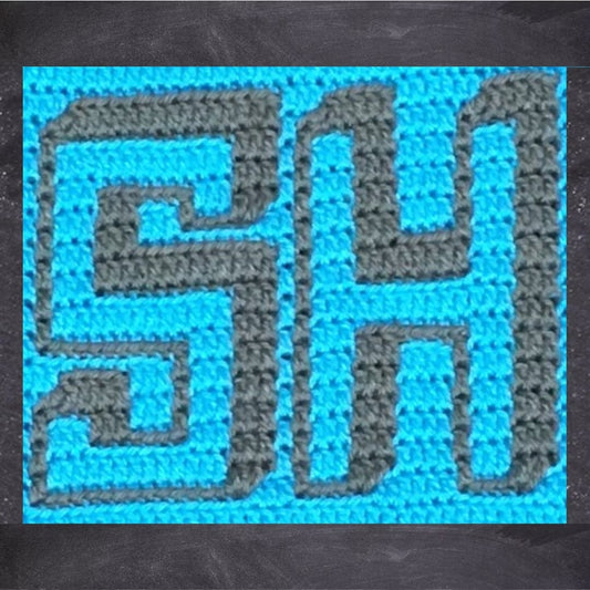 Mosaic Crochet Alphabet -Shadow Font