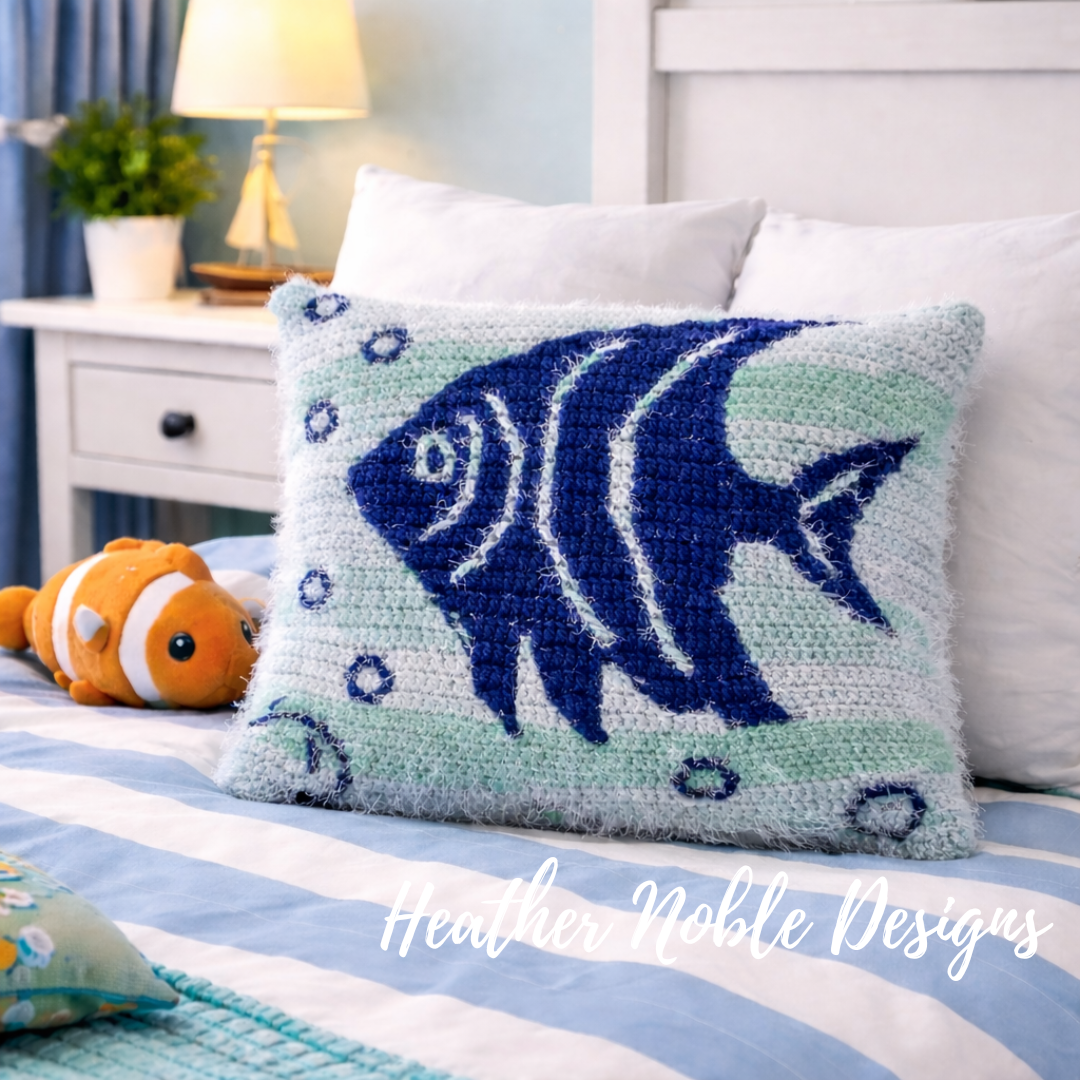 Angelfish Pillow - Mosaic Crochet Pattern (PDF Pattern)