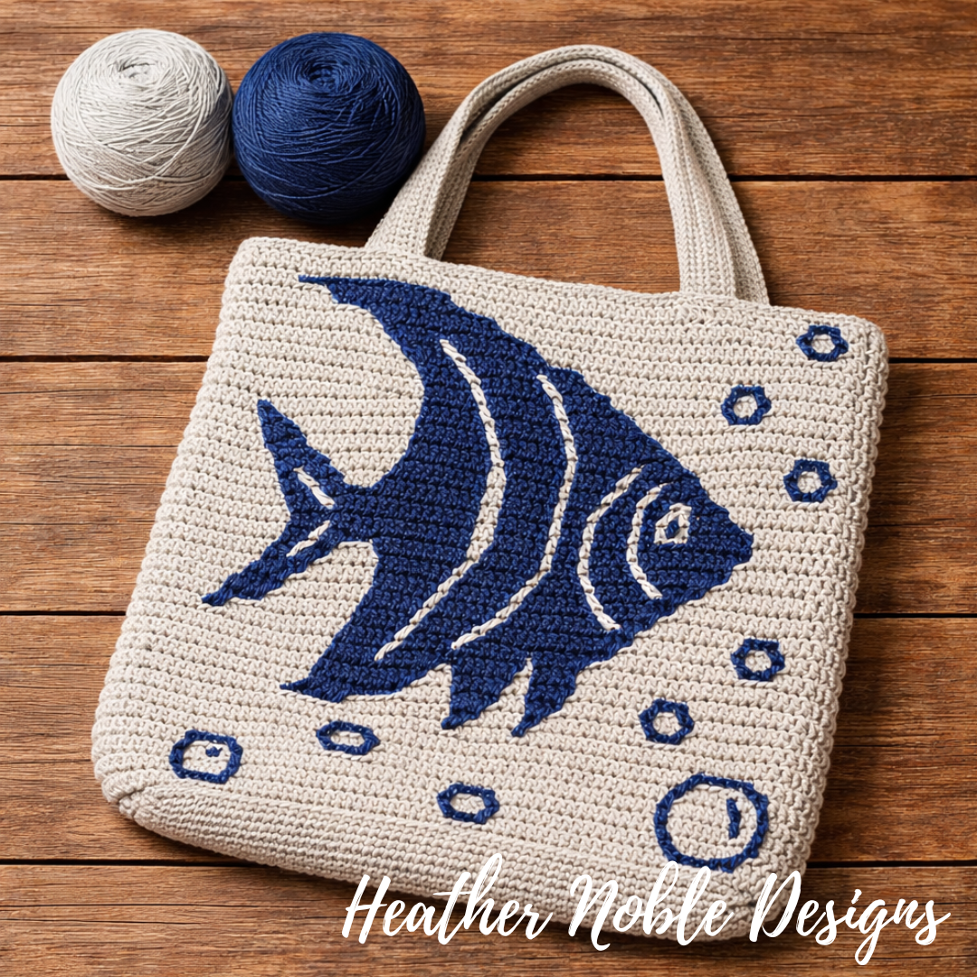 Angelfish Tote - Mosaic Crochet Pattern (PDF Pattern)