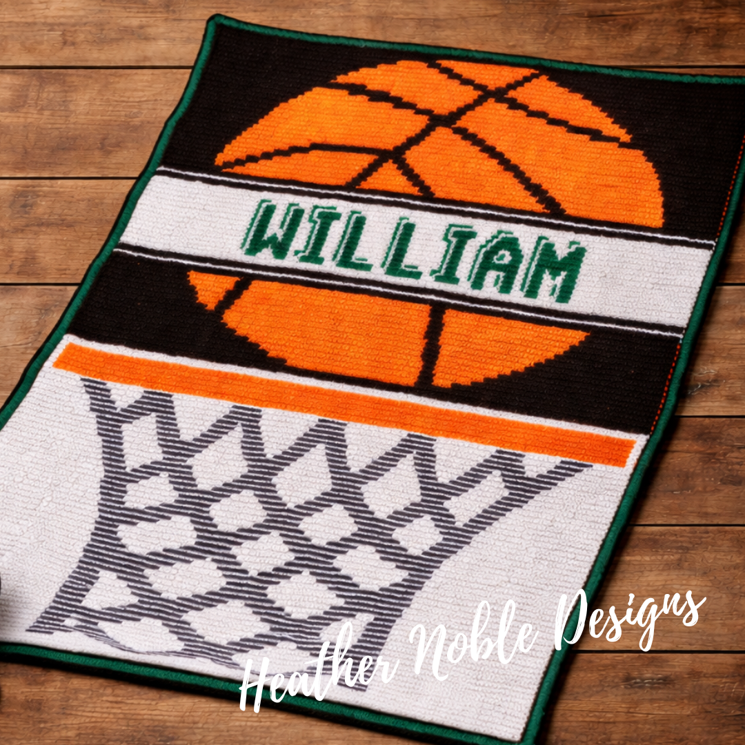 Basketball Blanket - Mosaic Crochet Pattern (PDF Pattern)