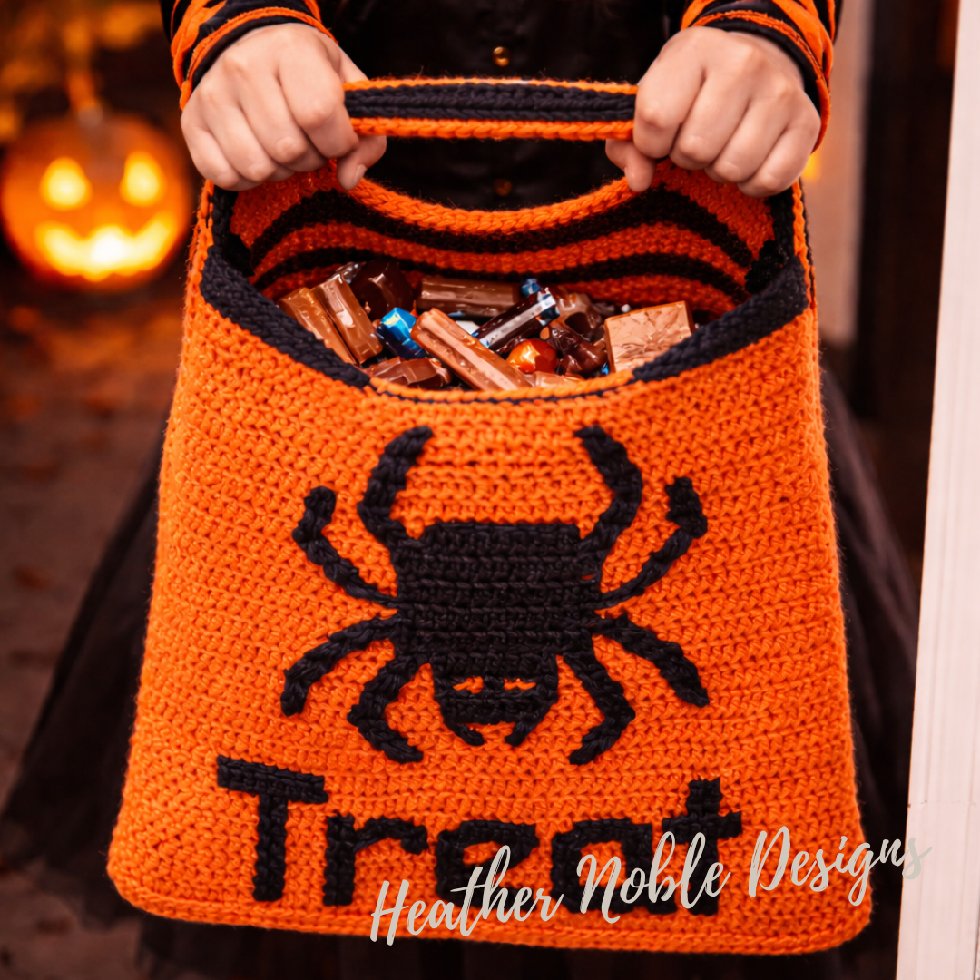 Bats and Spider Tote - Mosaic Crochet Trick or Treat Bag Pattern (PDF Pattern)