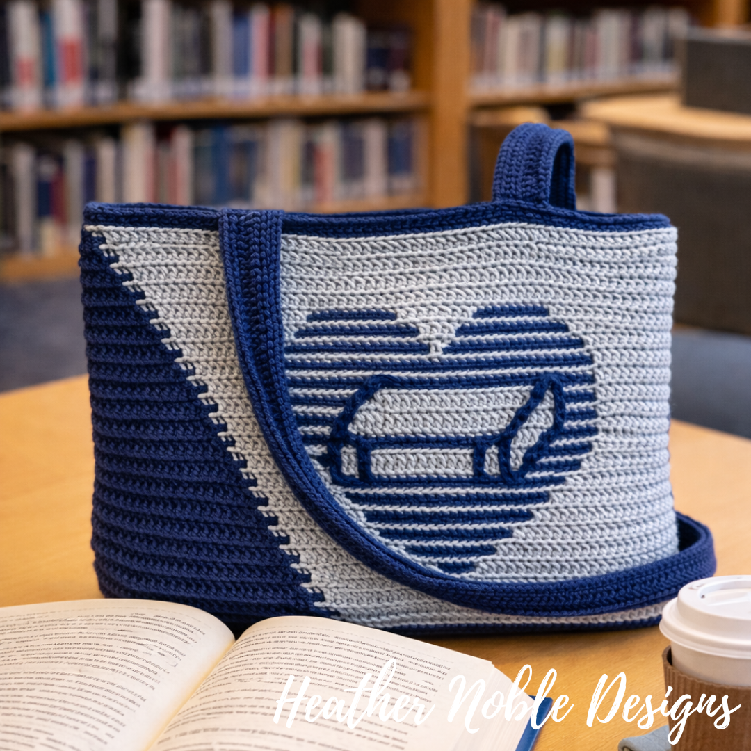 Book Love Tote, Mosaic Crochet Pattern (PDF Pattern)