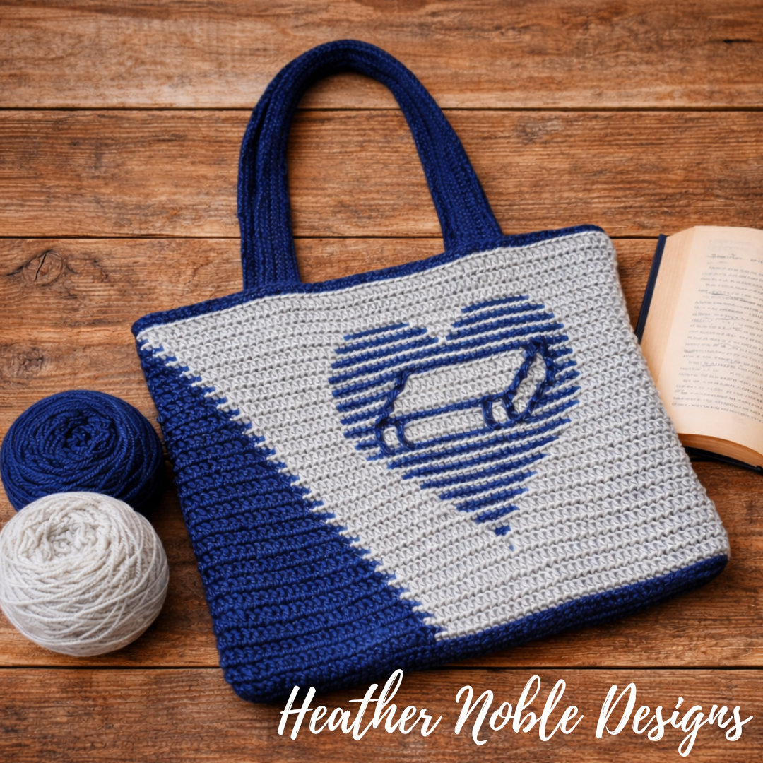 Book Love Tote, Mosaic Crochet Pattern (PDF Pattern)