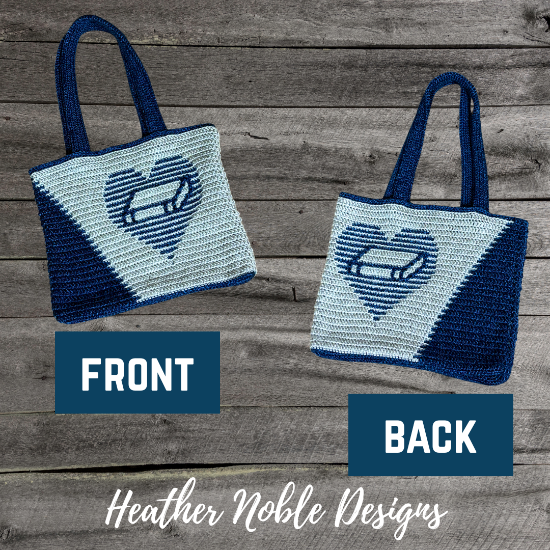 Book Love Tote, Mosaic Crochet Pattern (PDF Pattern)