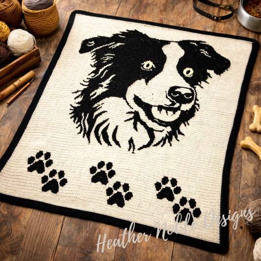 Border Collie - Mosaic Crochet Blanket Pattern (PDF Pattern)