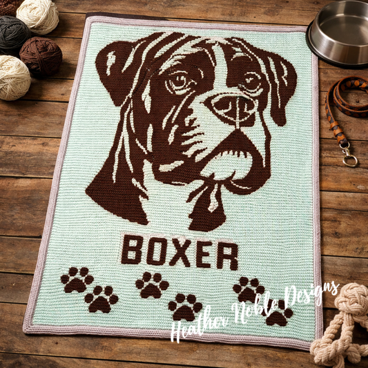 Boxer Dog - Mosaic Crochet Blanket Pattern (PDF Pattern)