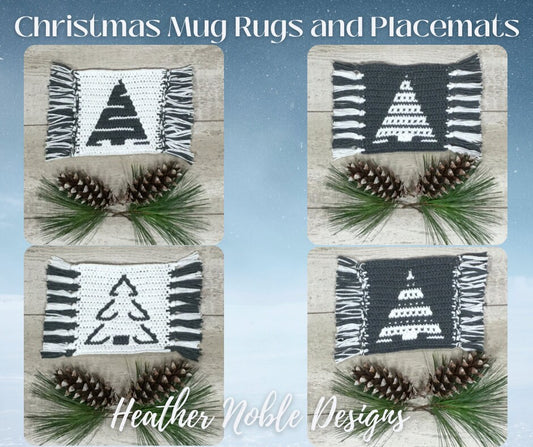 Christmas Tree Mug Rugs and Placemat