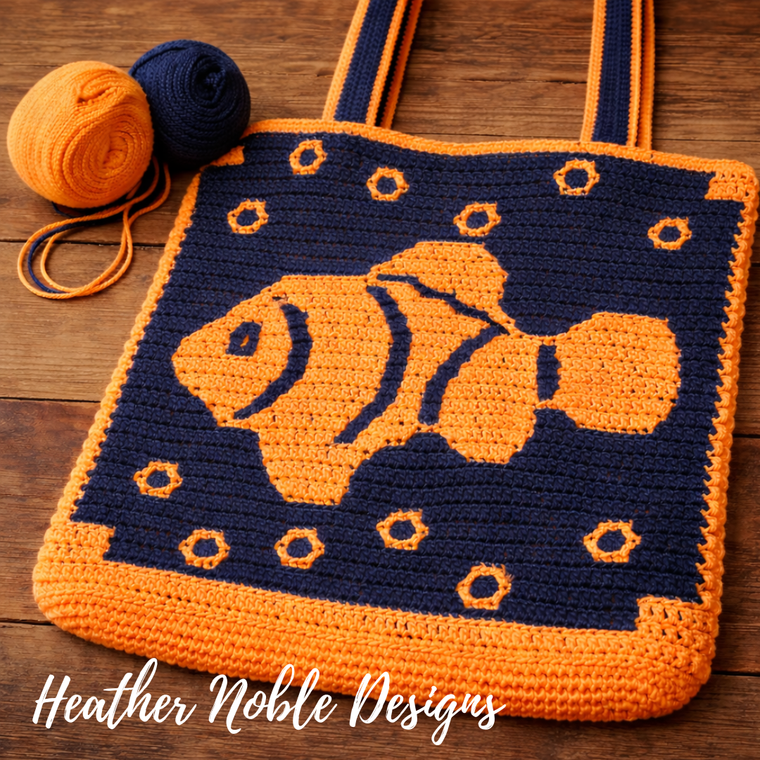Clownfish Tote - Mosaic Crochet Pattern (PDF Pattern)