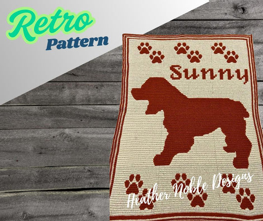 Cockapoo Blanket-Retro Pattern