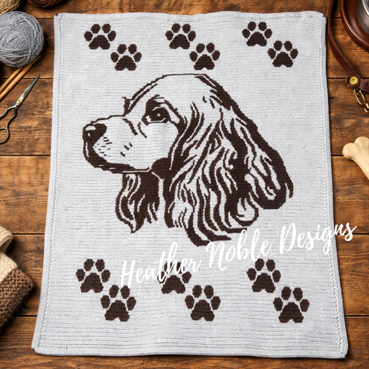 Cocker Spaniel - Mosaic Crochet Blanket Pattern (PDF Pattern)
