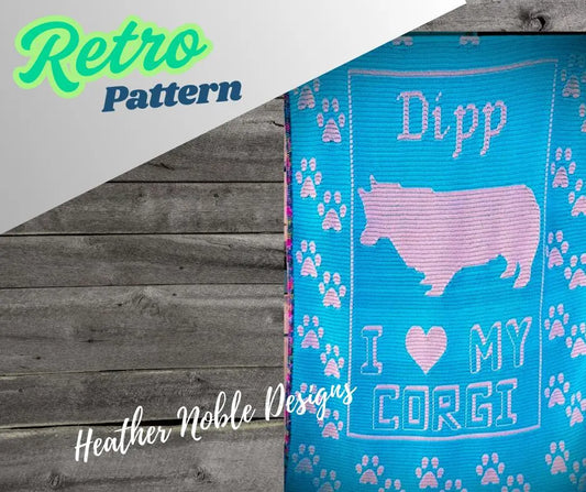 Corgi Blanket-Retro Pattern