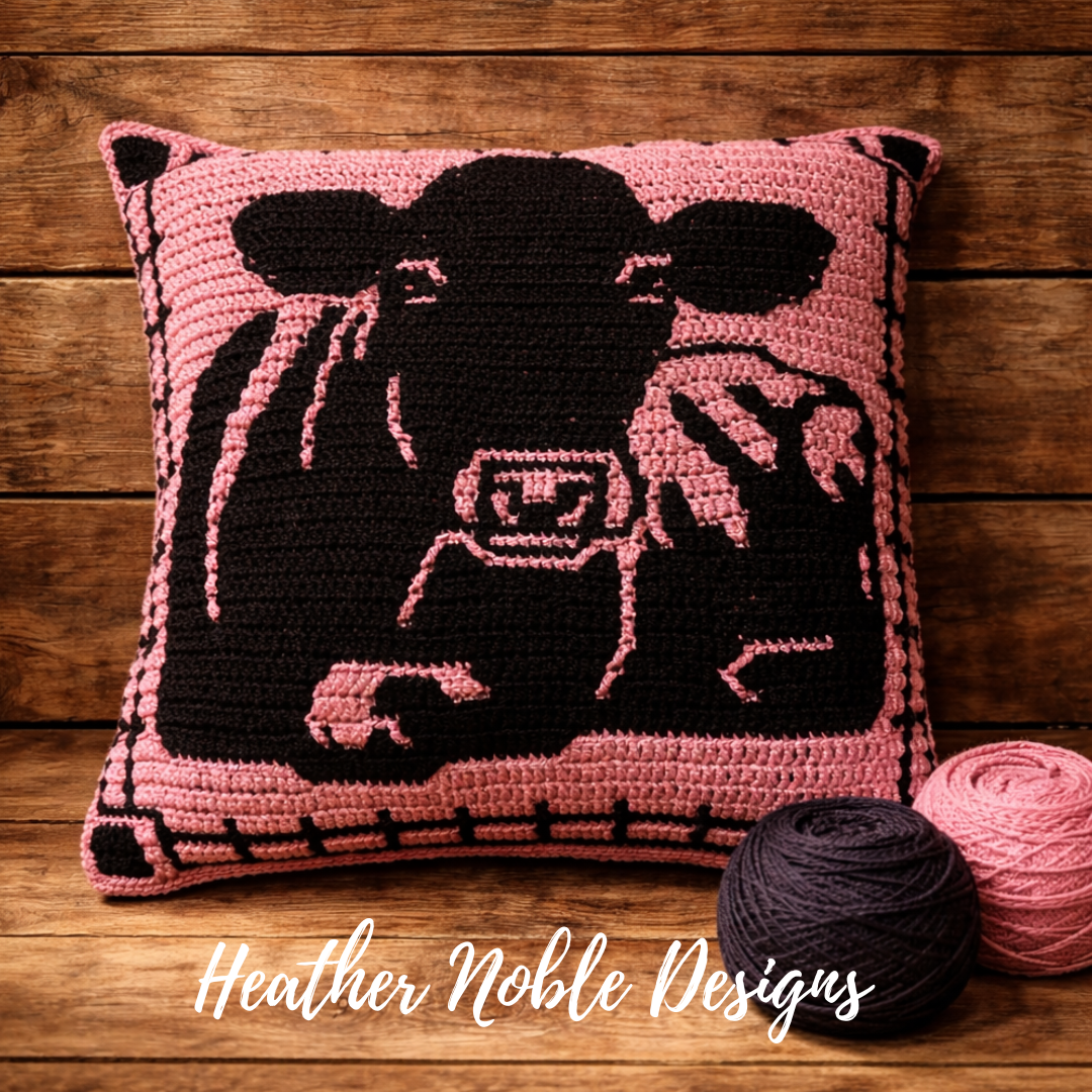 Cow Pillow - Mosaic Crochet Pattern (PDF Pattern)