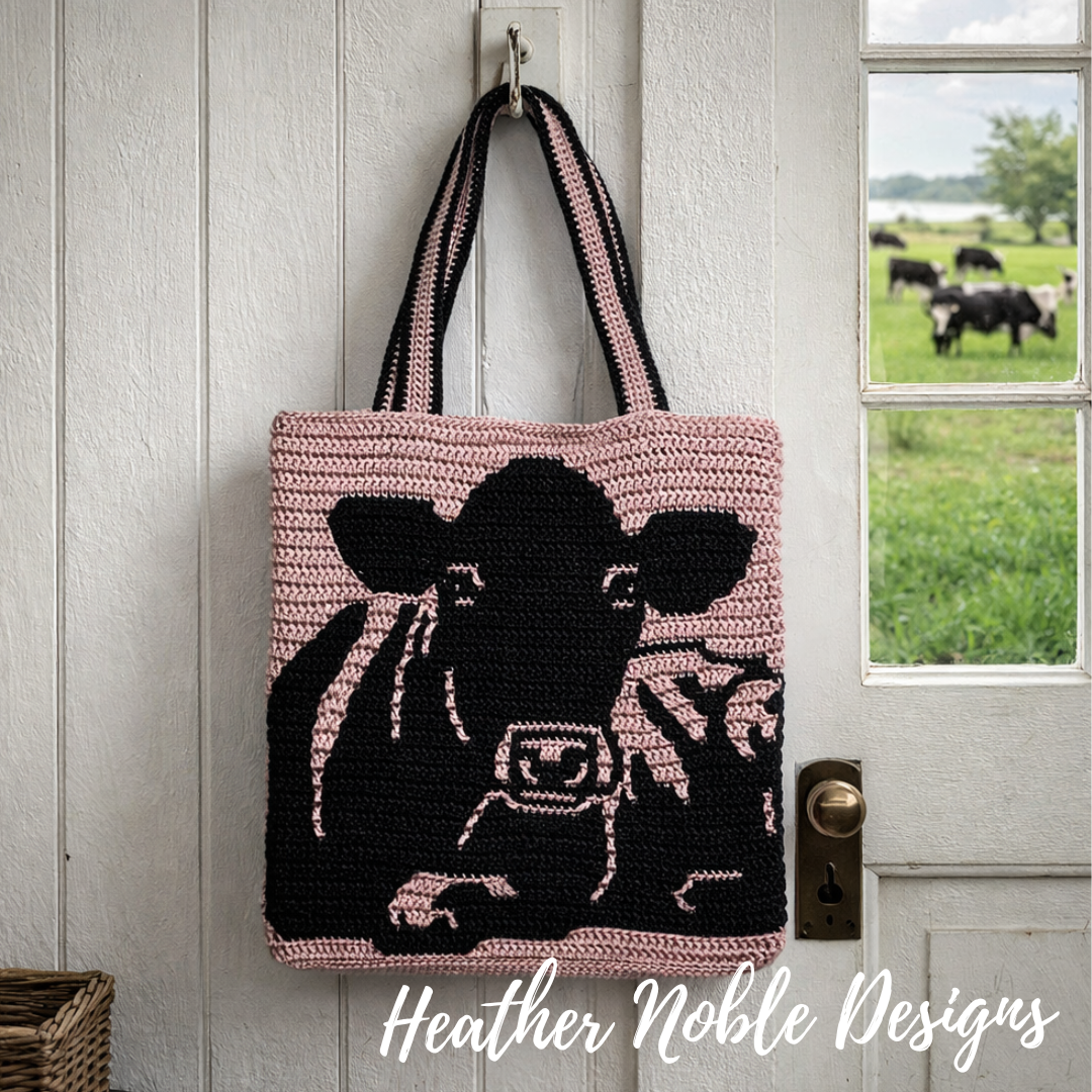 Cow Tote - Mosaic Crochet Pattern (PDF Pattern) – Heather Noble Designs ...