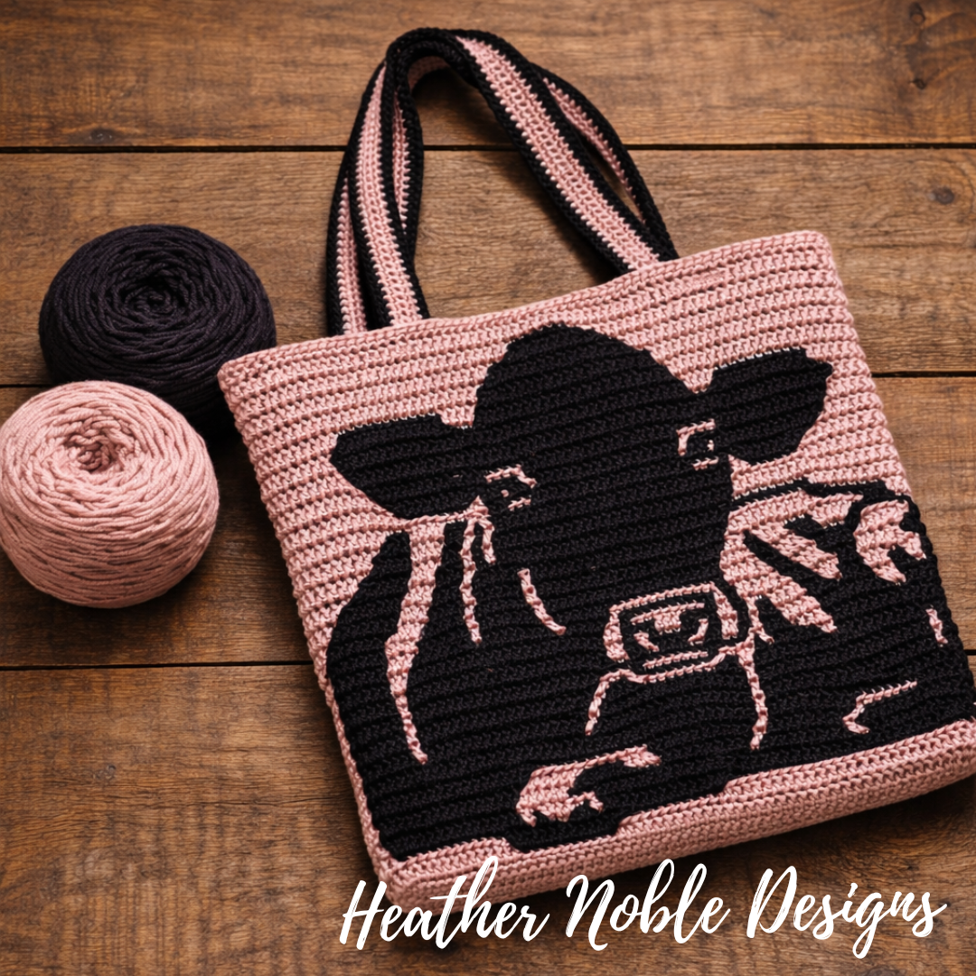 Cow Tote - Mosaic Crochet Pattern (PDF Pattern)