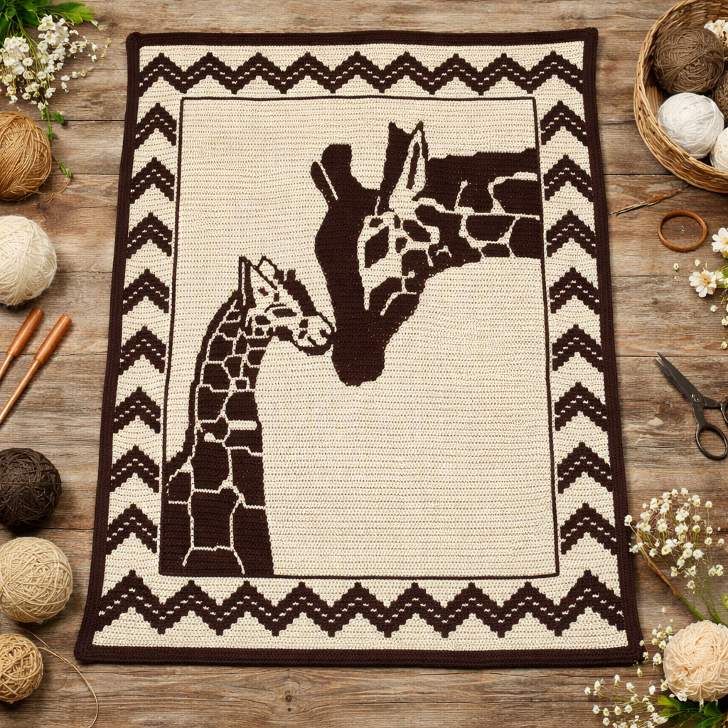 Giraffes - Mosaic Crochet Blanket Pattern (PDF Pattern)