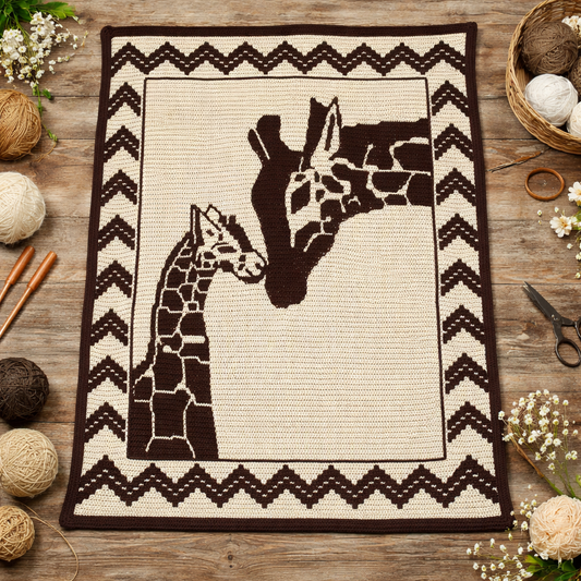 Giraffes - Mosaic Crochet Blanket Pattern (PDF Pattern)